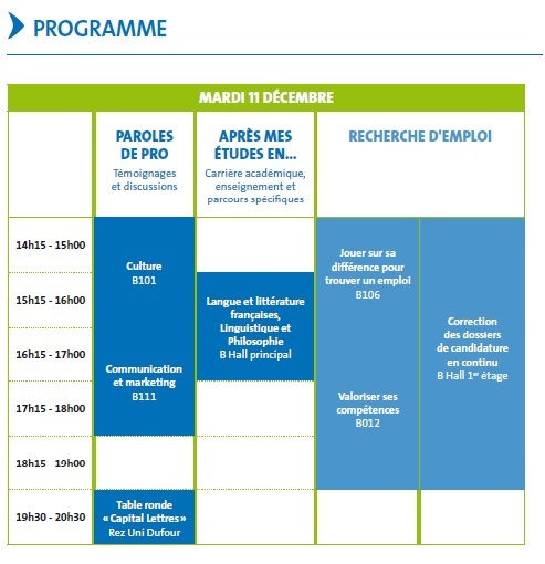 Programme 11 decembre