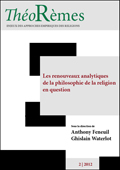 Renouveaux analytiques en philosophie de la religion. Problèmes et enjeux